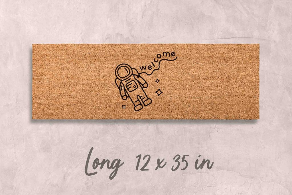 Welcome Mat: Space Theme - Funny Astronaut Design, Latex Backing