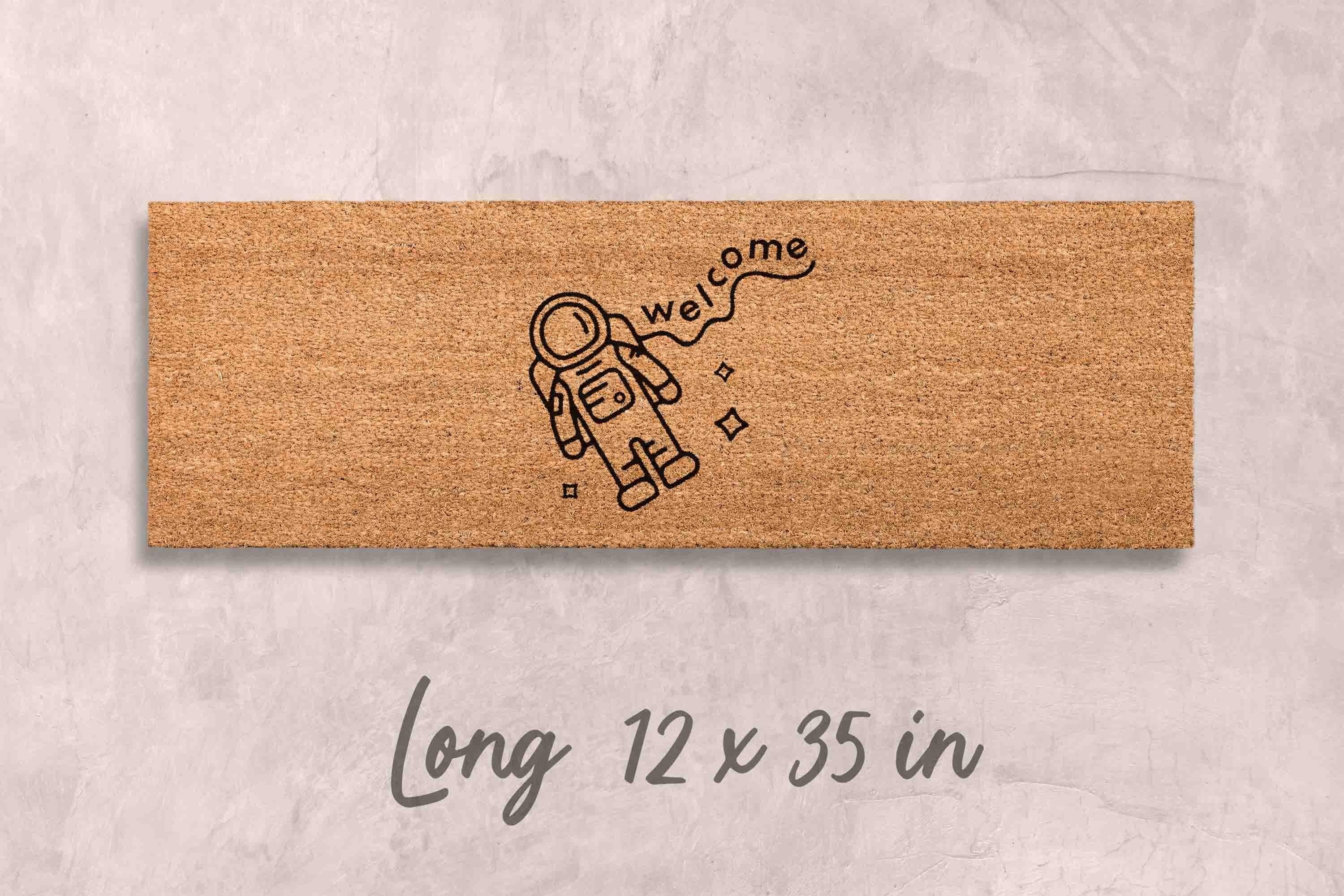 Welcome Mat: Space Theme - Funny Astronaut Design, Latex Backing