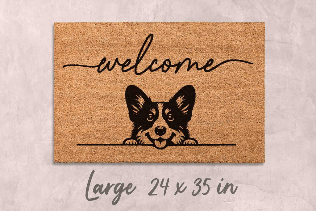 Corgi Doormat: Natural Coir, Non-Slip Welcome Mat