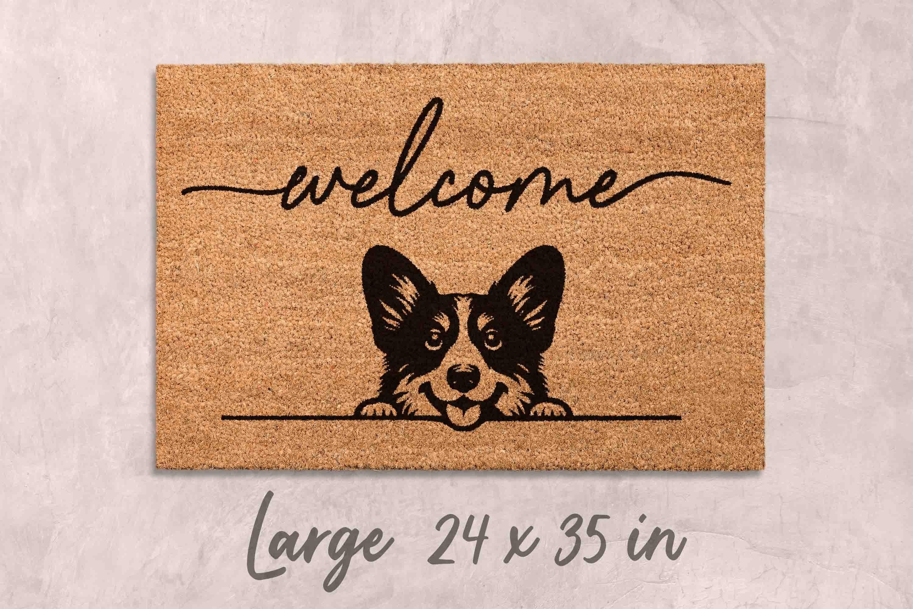 Corgi Doormat: Natural Coir, Non-Slip Welcome Mat