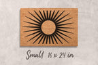 Boho Midcentury Sun Doormat, Natural Coir Fibers