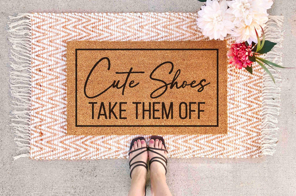 Funny Door Mat: Cute Shoes Design (Coir with Latex Backing)