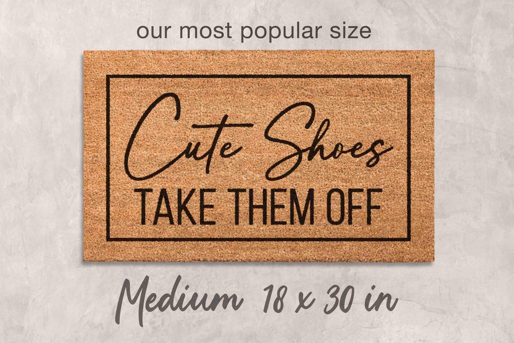 Funny Door Mat: Cute Shoes Design (Coir with Latex Backing)