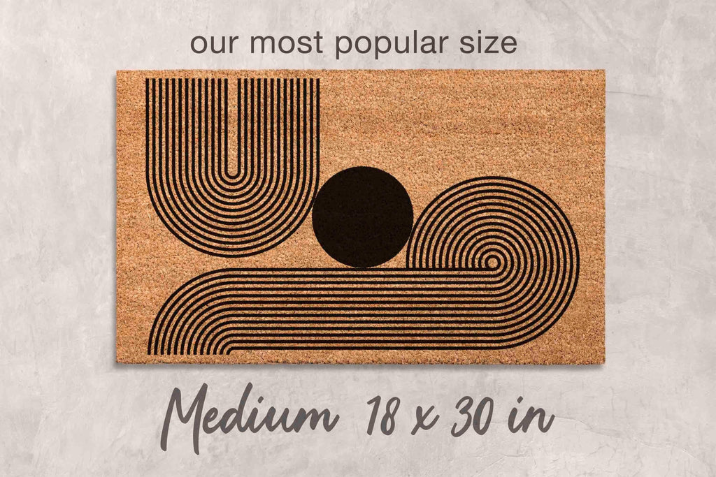Minimalist Doormat: Midcentury Boho Style - Natural Coir Fiber