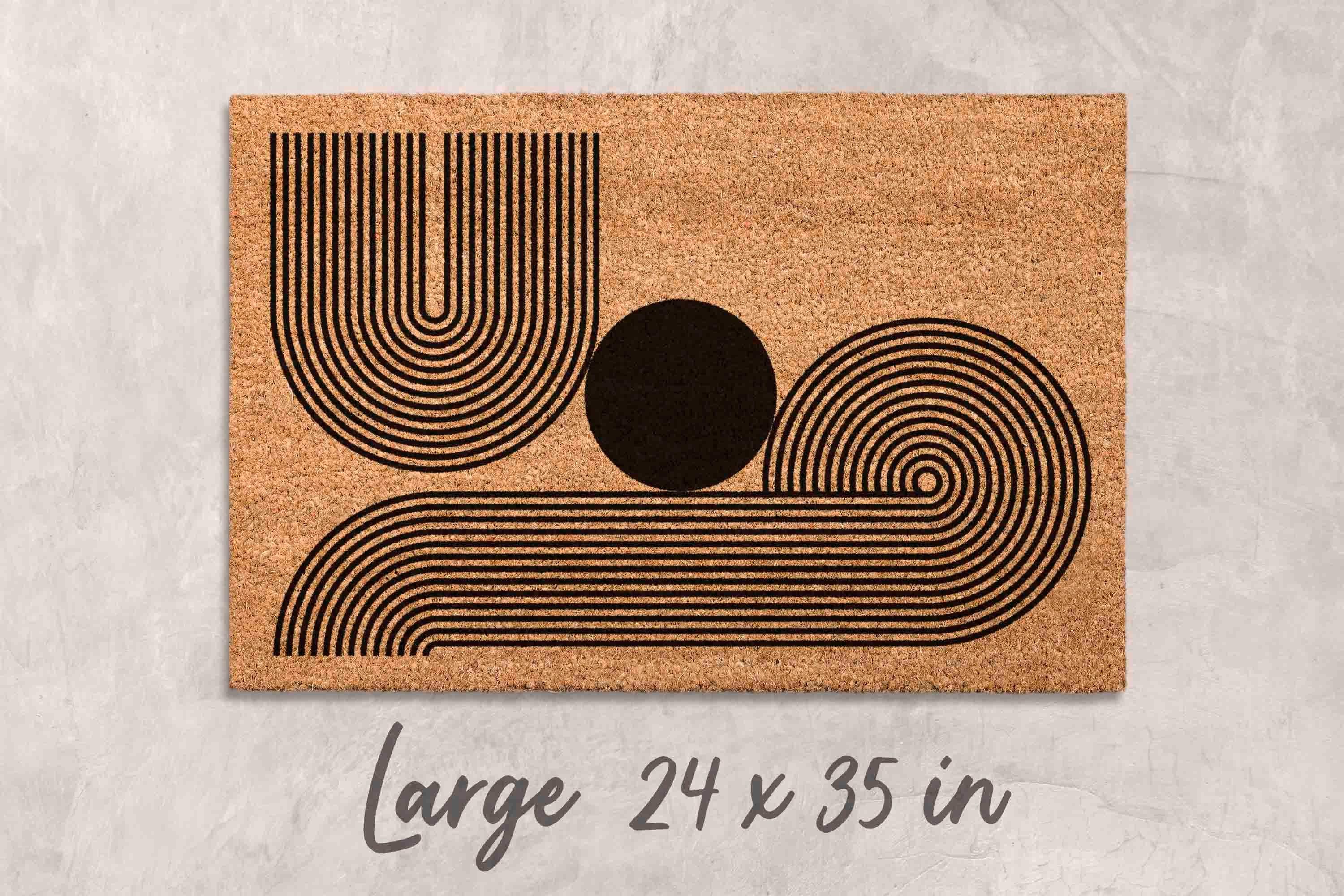 Minimalist Doormat: Midcentury Boho Style - Natural Coir Fiber