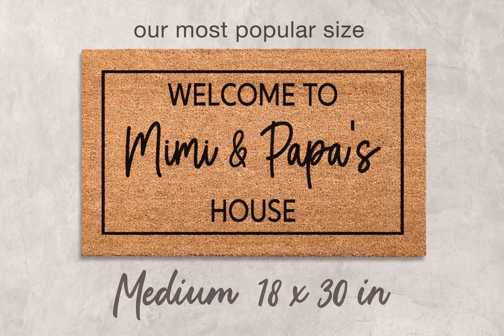 Grandparents Welcome Mat: Custom Coir Doormat (Personalized Design)