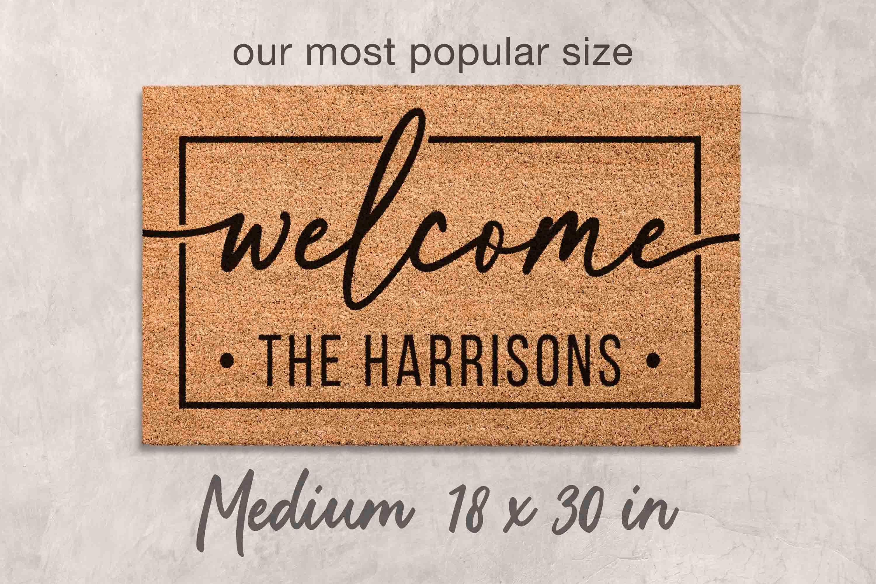 Custom Welcome Mat: Personalized Family Name - Natural Coir Fiber