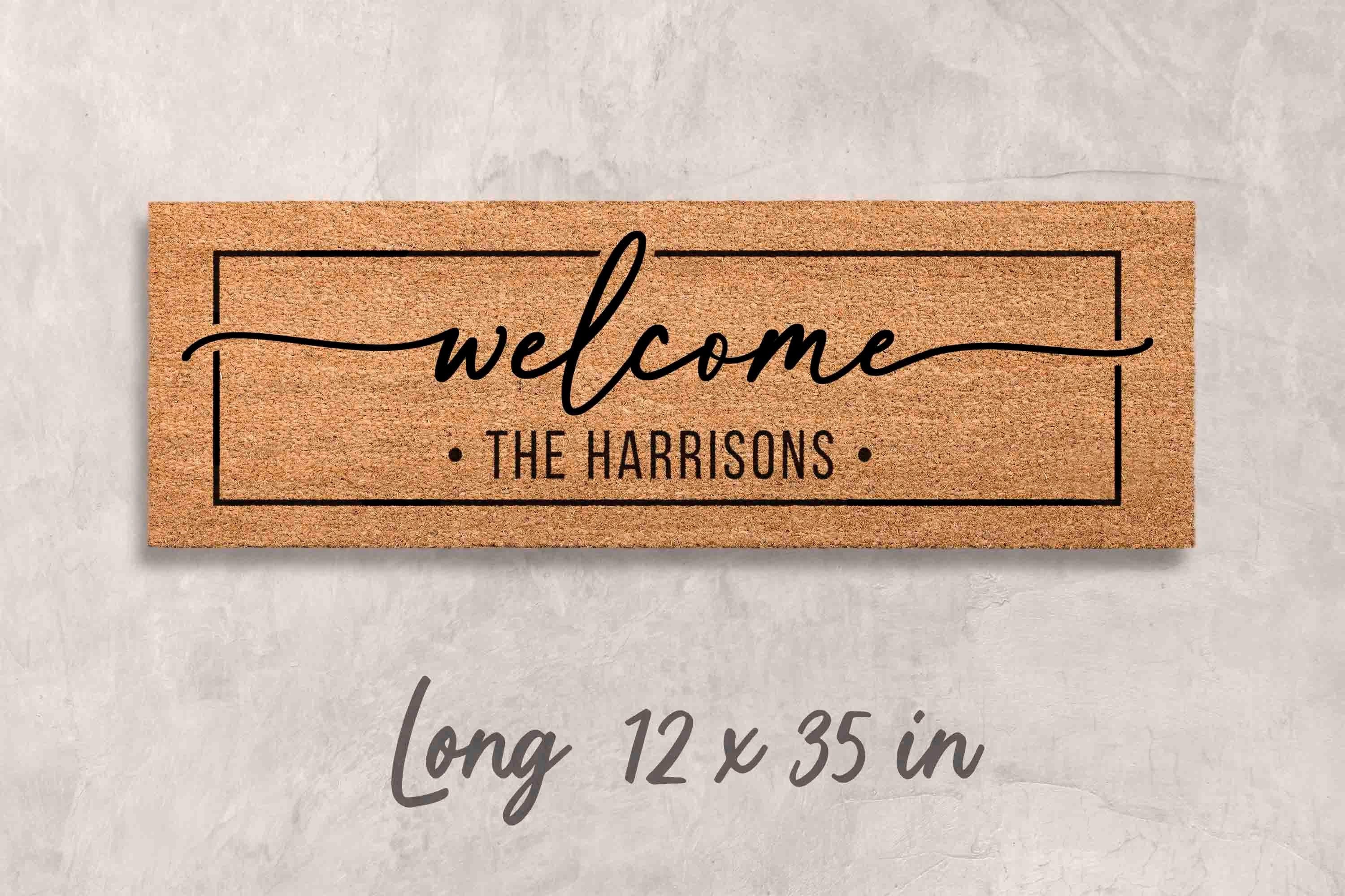 Custom Welcome Mat: Personalized Family Name - Natural Coir Fiber