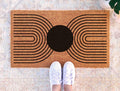 Midcentury Boho Doormat: Natural Coir, Minimalist Welcome Mat