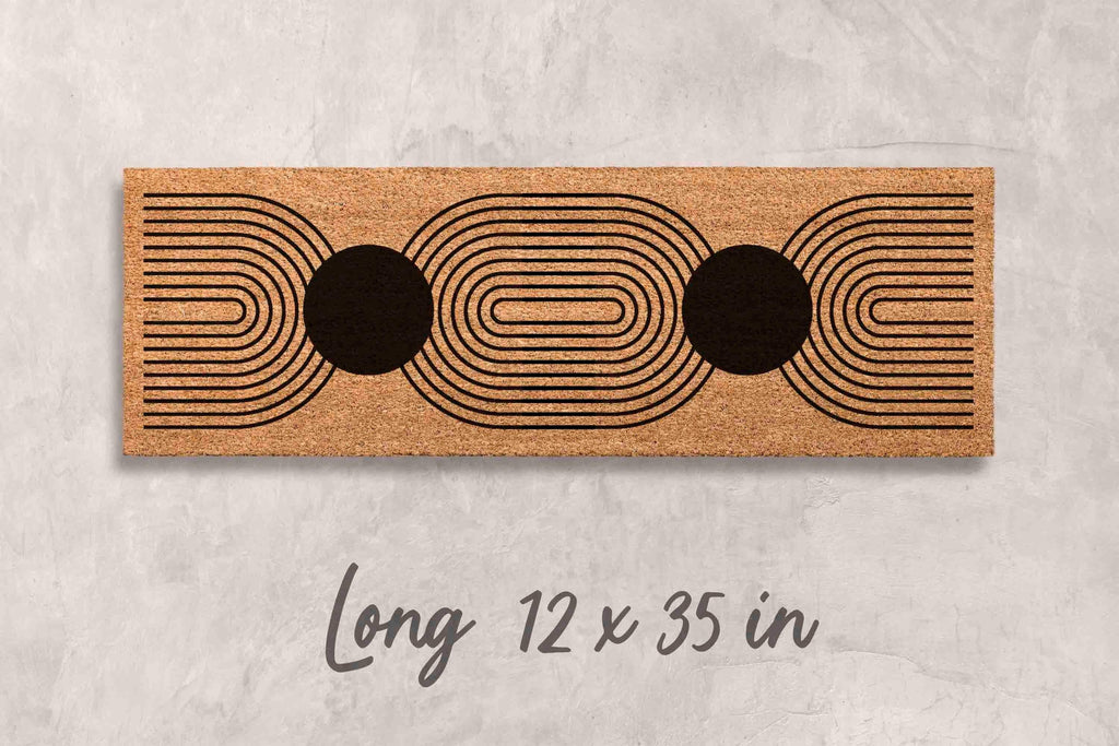 Midcentury Boho Doormat: Natural Coir, Minimalist Welcome Mat