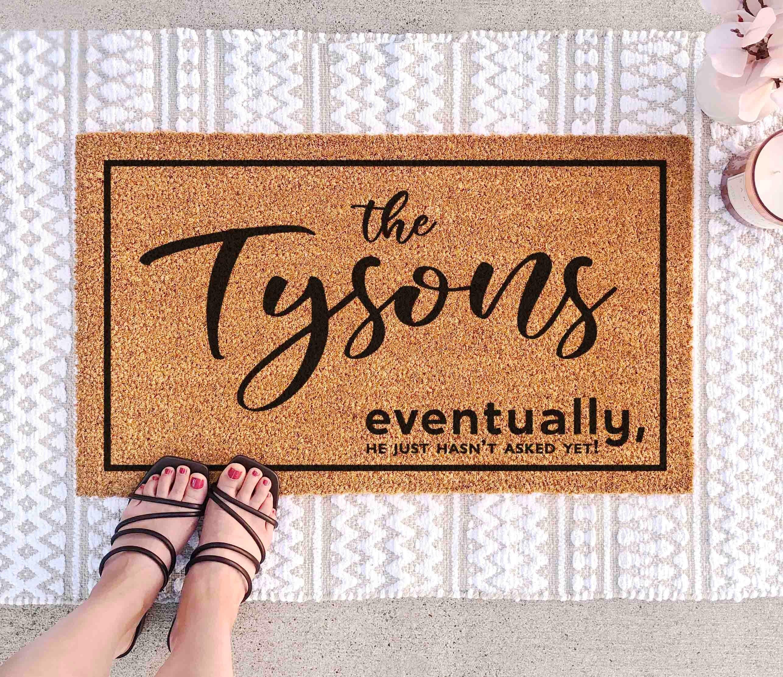 Personalized Couples Doormat: Custom Last Name Newlywed Welcome Mat