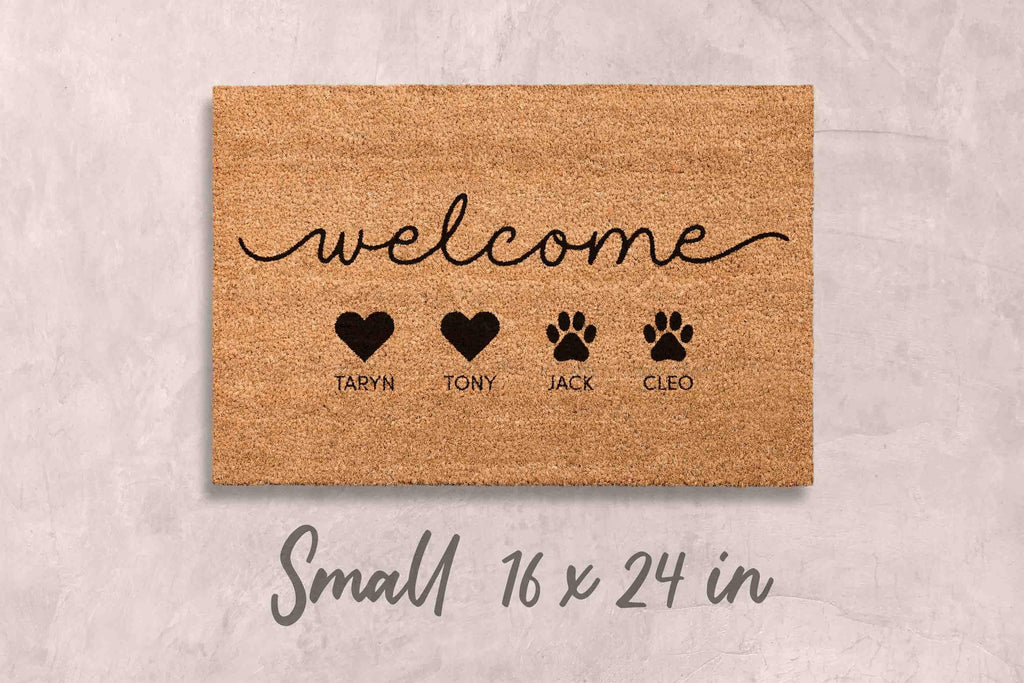Personalized Dog Doormat: Custom Family Name - Natural Coir Fiber