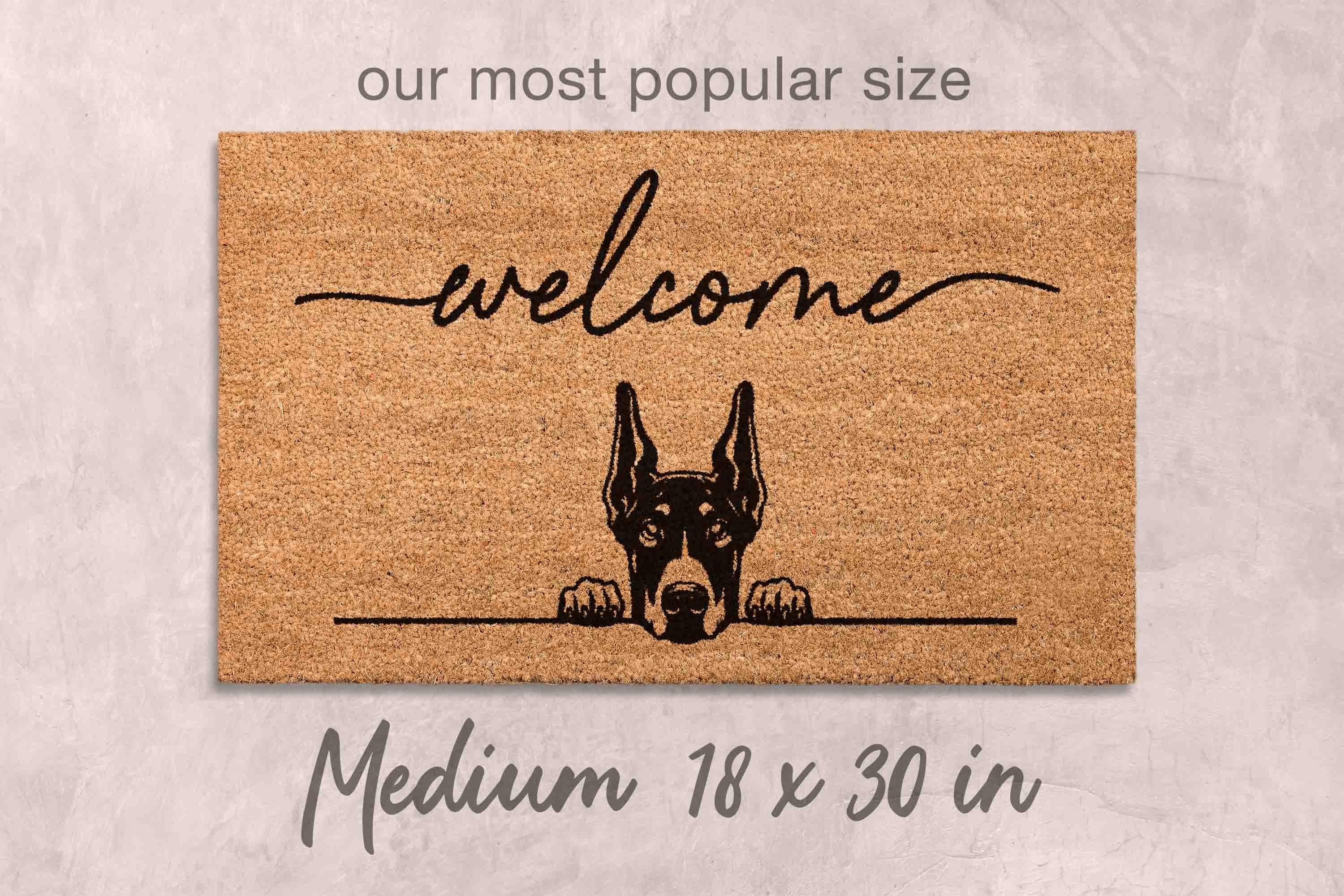 Doberman Welcome Mat - Funny Dog Lover Gift, Coir