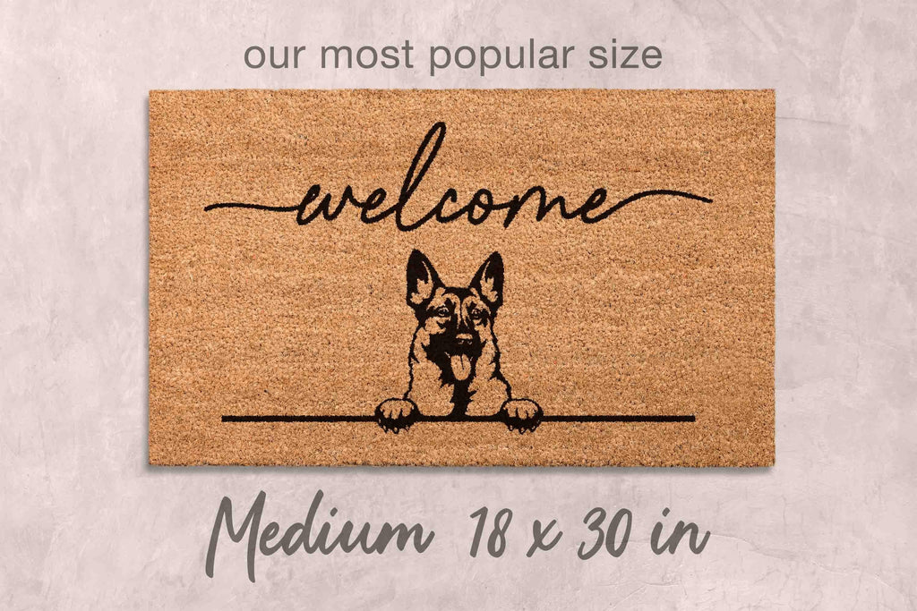 German Shepherd Doormat, Natural Coir (Latex Backing, Outdoor/Indoor)