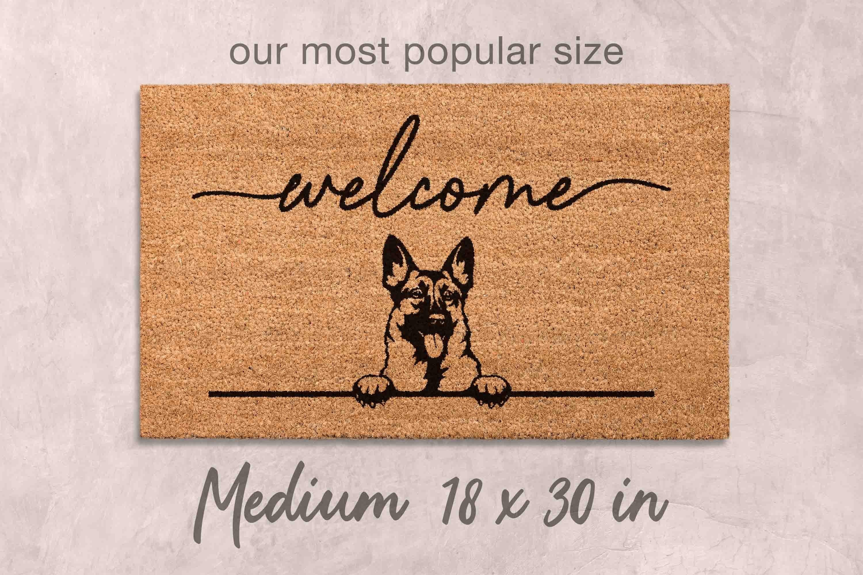 German Shepherd Doormat, Natural Coir (Latex Backing, Outdoor/Indoor)