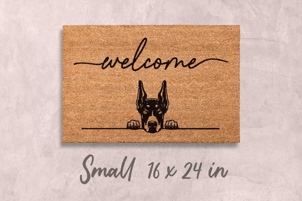 Doberman Welcome Mat - Funny Dog Lover Gift, Coir