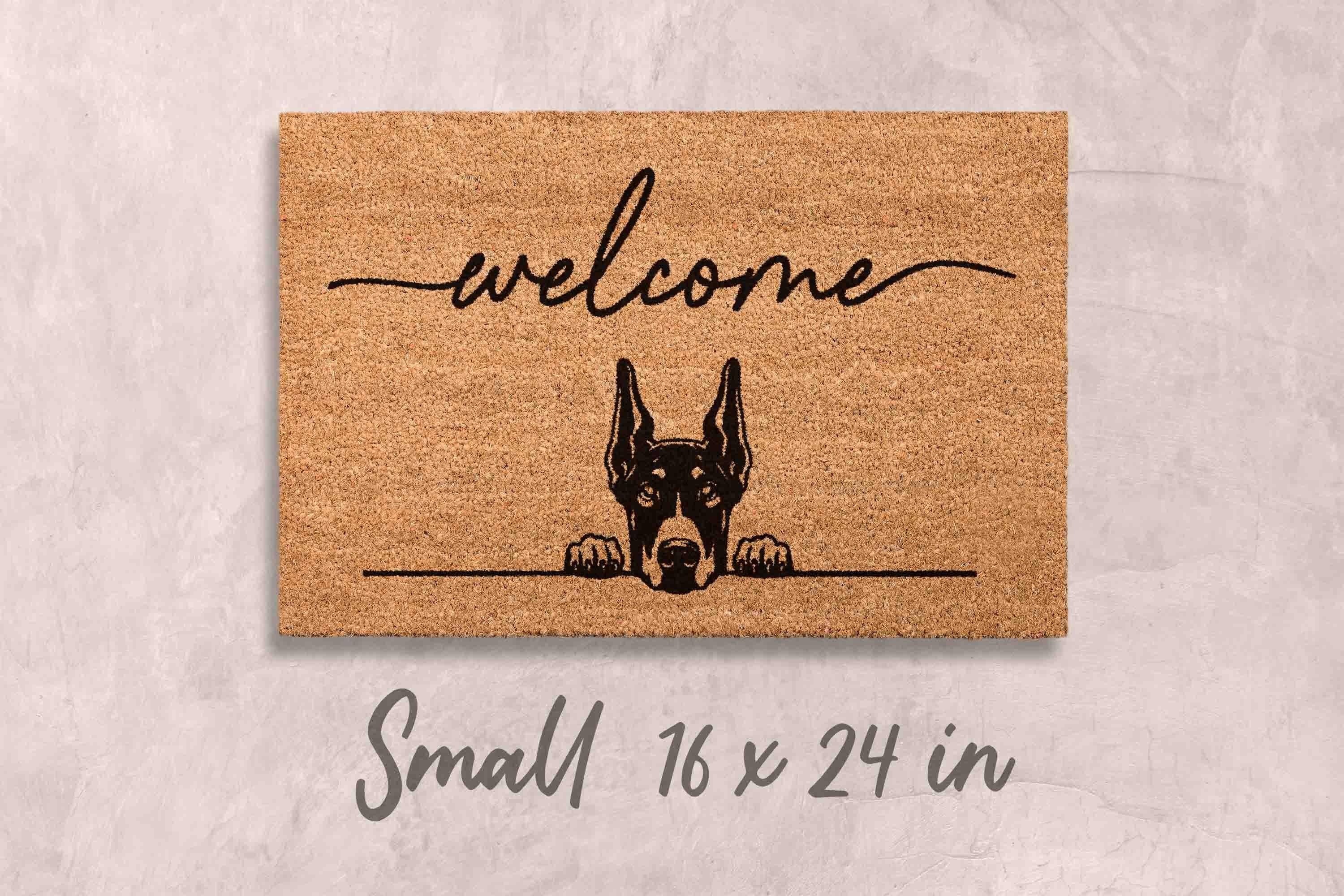 Doberman Welcome Mat - Funny Dog Lover Gift, Coir