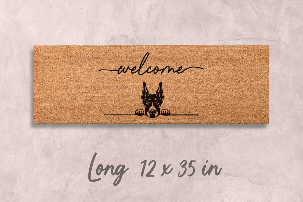 Doberman Welcome Mat - Funny Dog Lover Gift, Coir