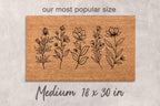 Wildflower Coir Doormat, Floral Design (Front Door, Outdoor Use)
