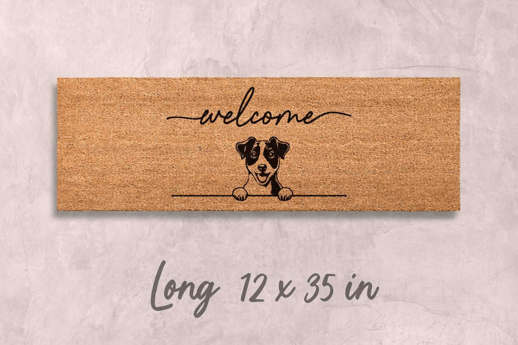 Jack Russell Terrier Doormat, Natural Coir, Funny Welcome Mat (Latex Backing)
