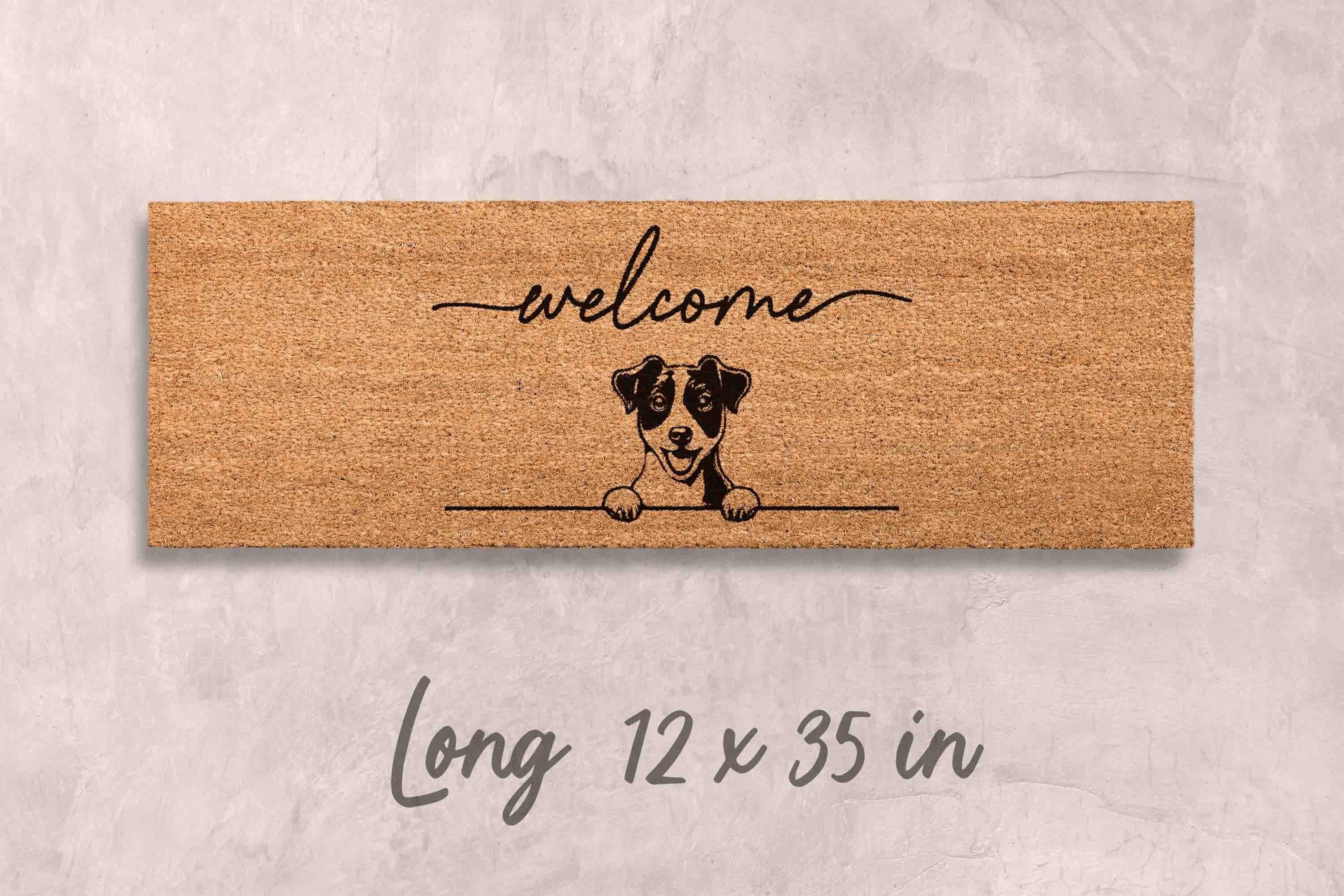 Jack Russell Terrier Doormat, Natural Coir, Funny Welcome Mat (Latex Backing)