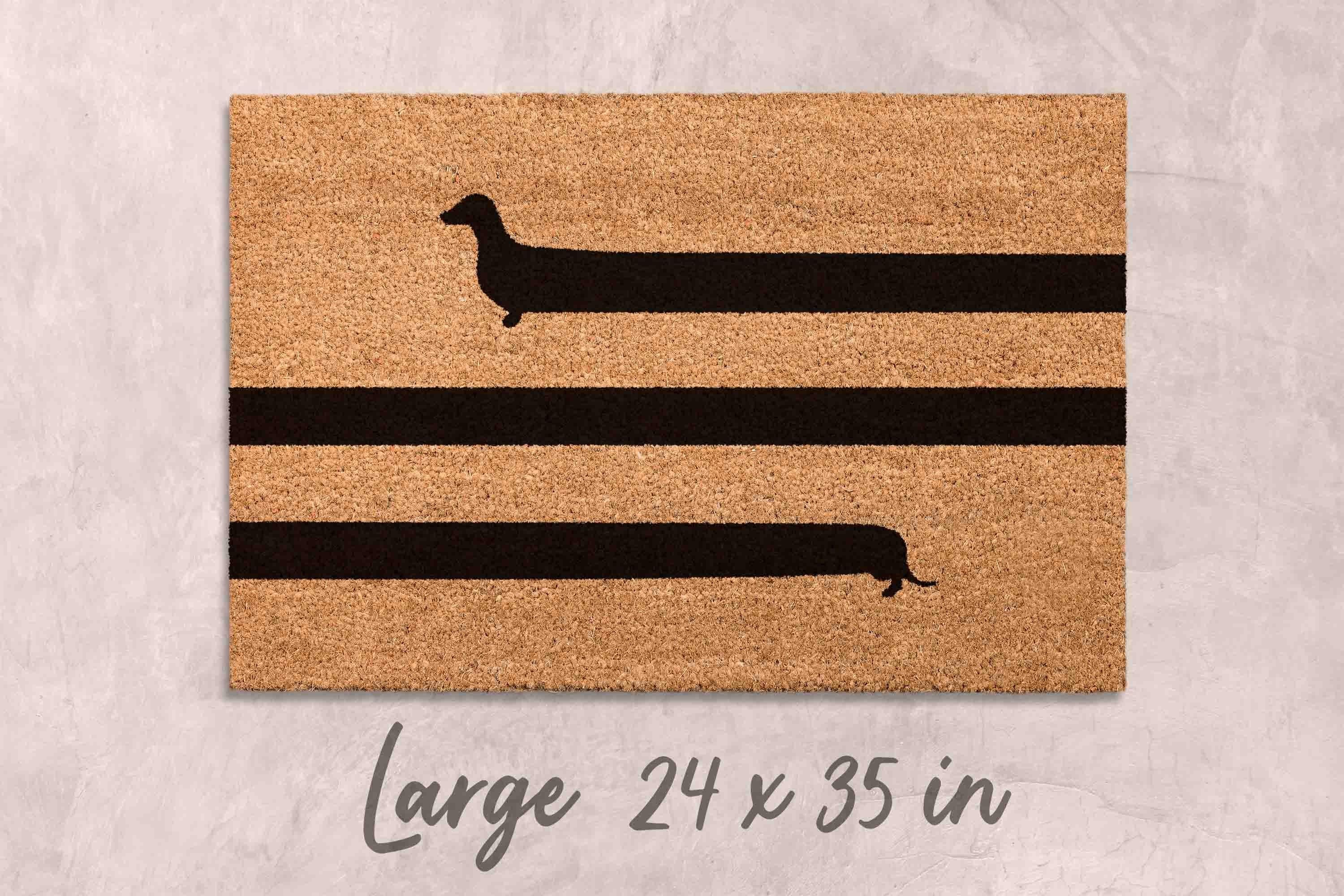 Funny Dachshund Doormat - Dog Mom Welcome Mat, Natural Fiber