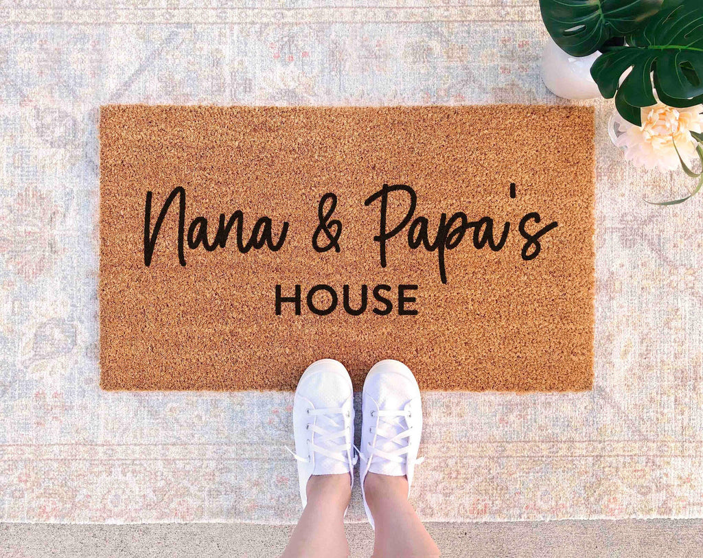 Grandparents Welcome Doormat - Personalized Natural Coir Mat