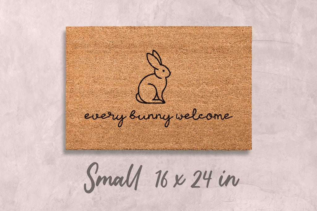 Funny Easter Bunny Doormat - Natural Coir with Latex Backing