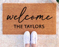 Welcome Mat: Custom Family Name Doormat (Natural Coir, Latex)