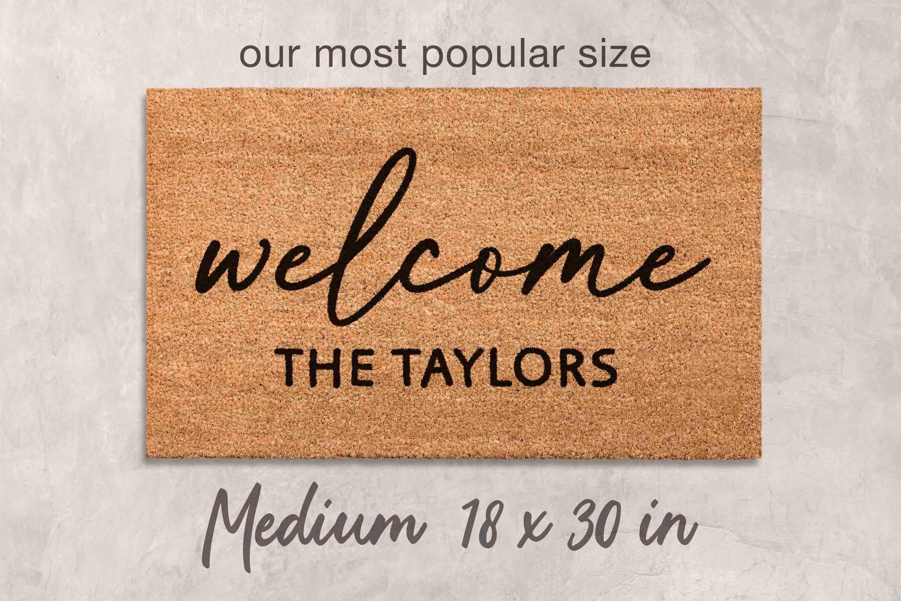 Welcome Mat: Custom Family Name Doormat (Natural Coir, Latex)