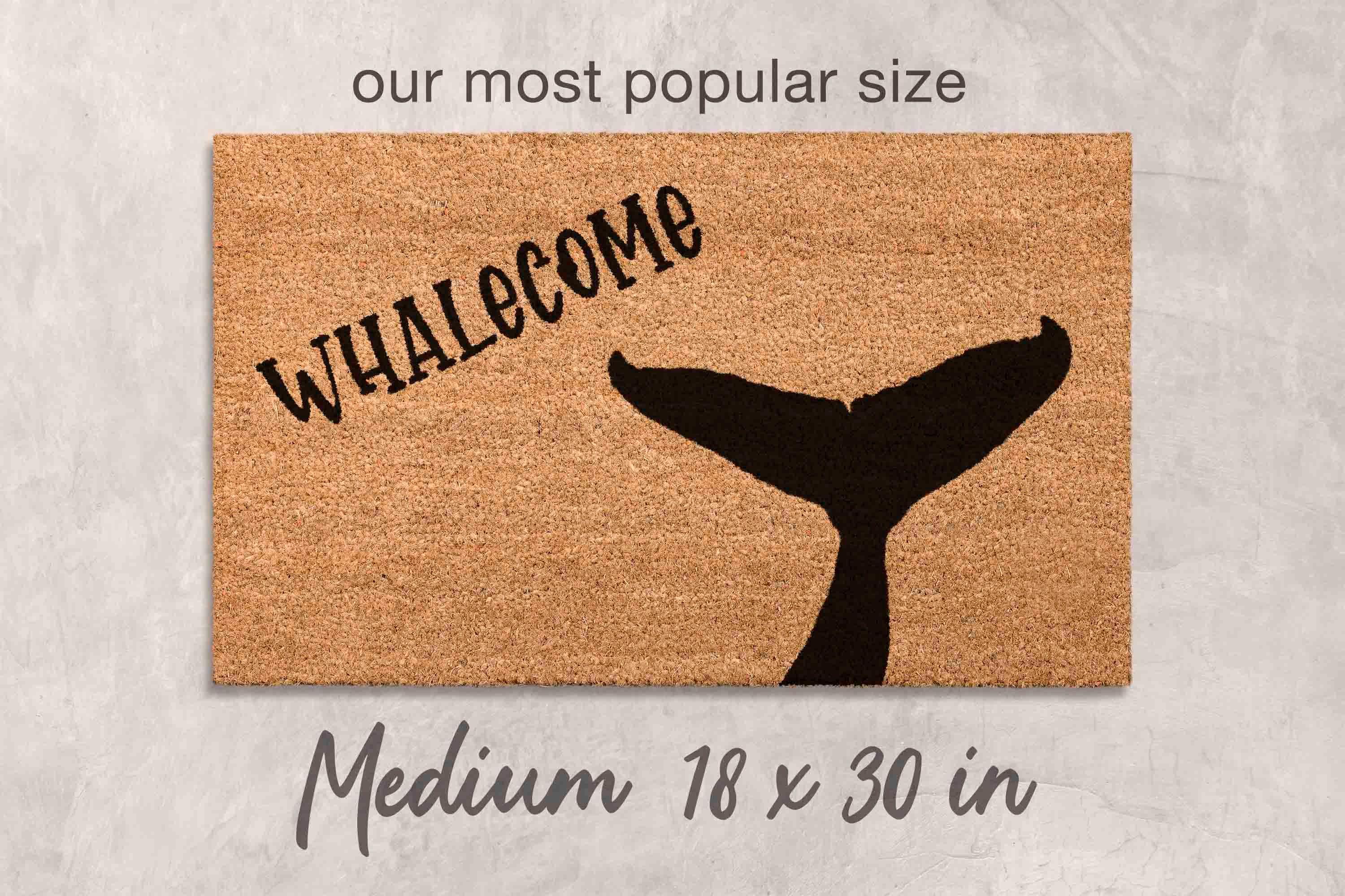 Whalecome Doormat: Funny Nautical Welcome Mat for Porch