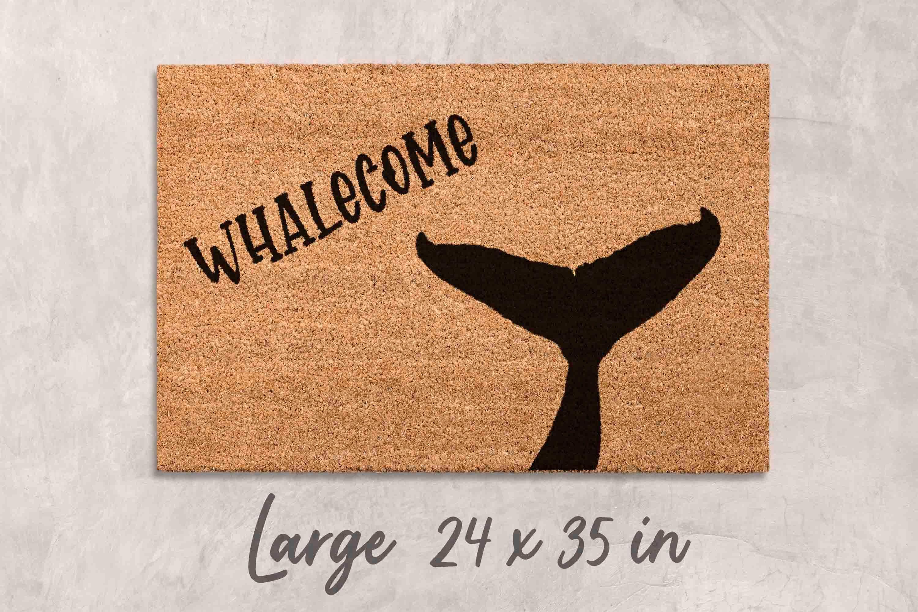 Whalecome Doormat: Funny Nautical Welcome Mat for Porch