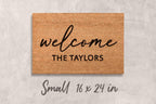 Welcome Mat: Custom Family Name Doormat (Natural Coir, Latex)