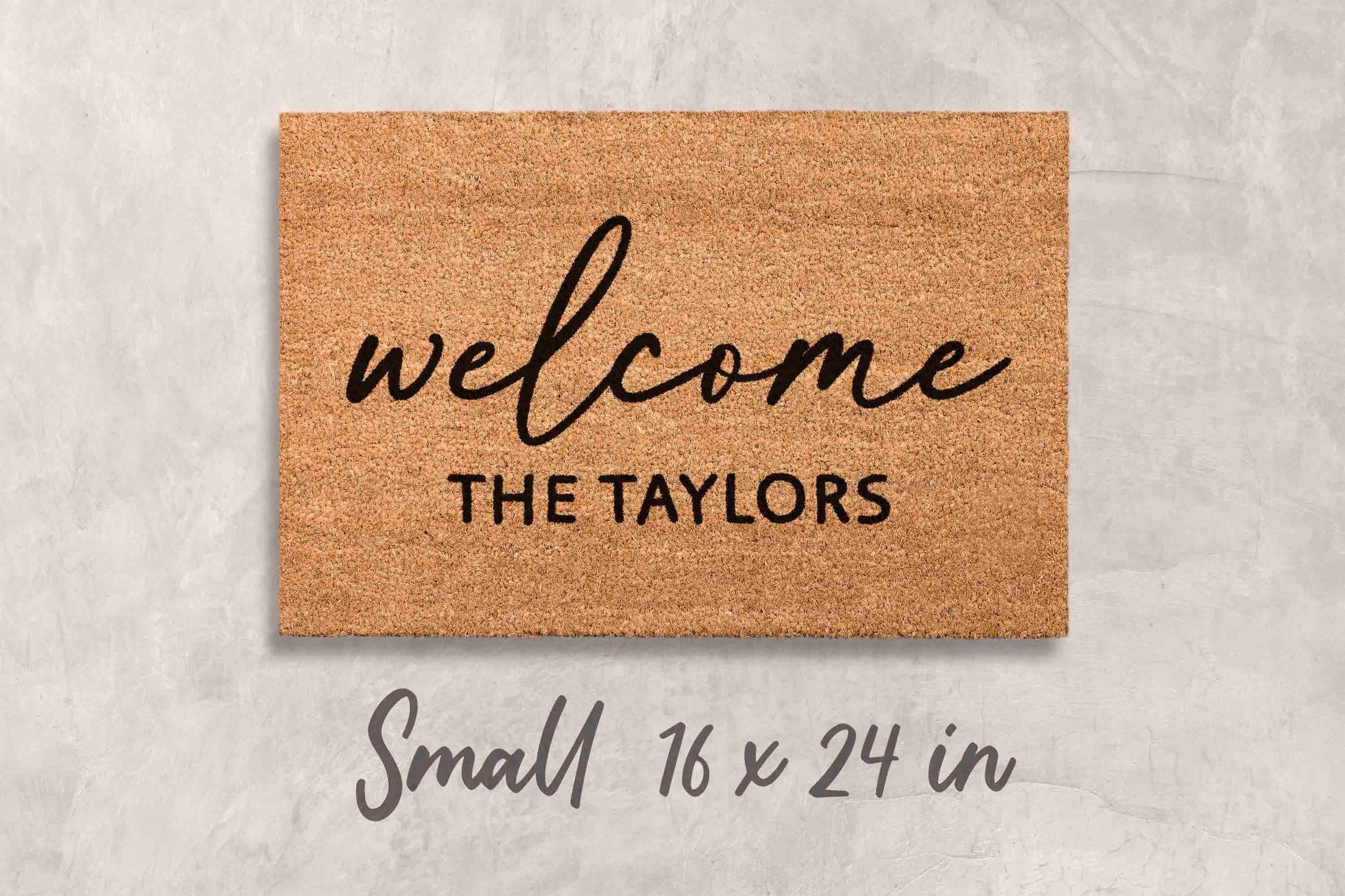 Welcome Mat: Custom Family Name Doormat (Natural Coir, Latex)