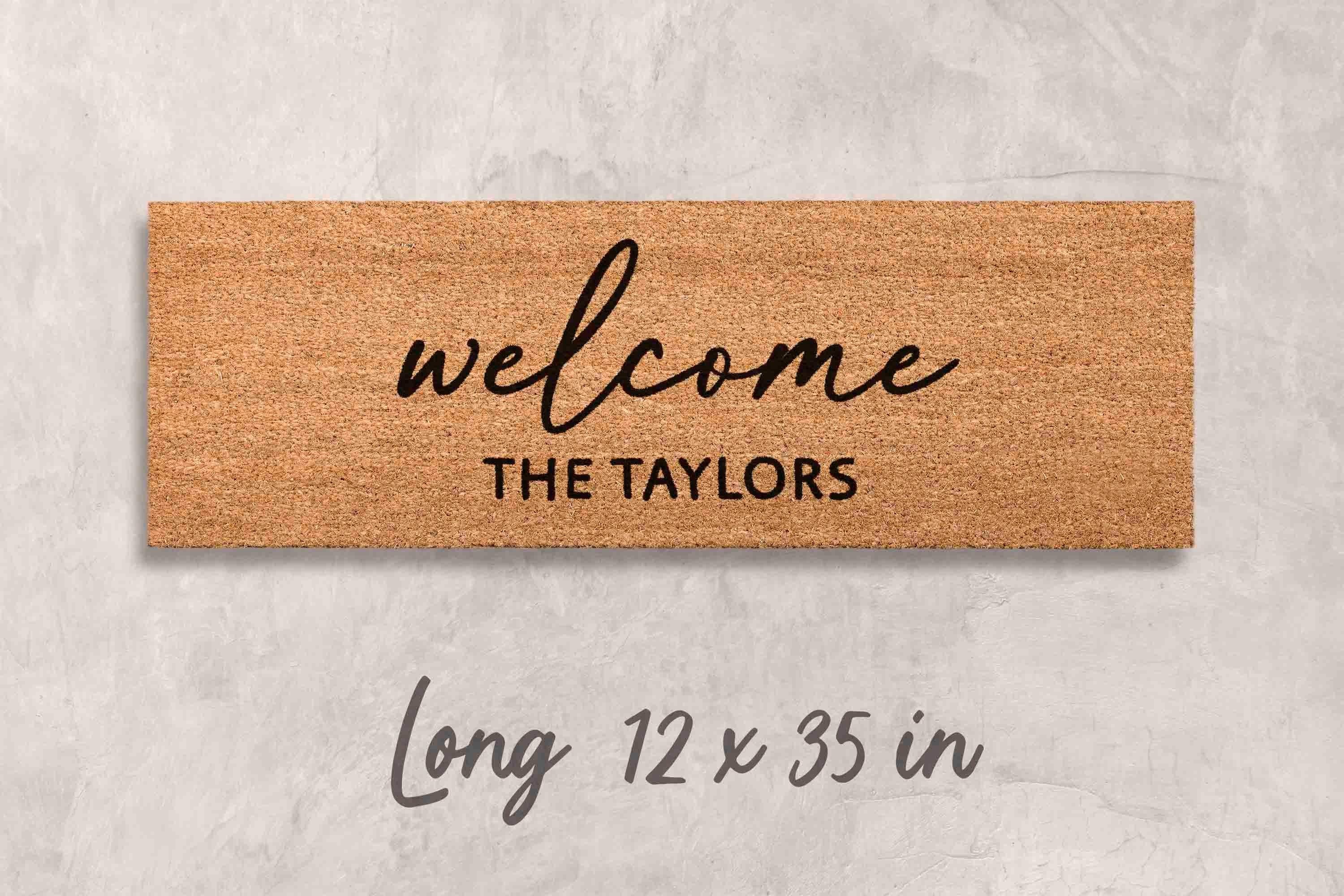 Welcome Mat: Custom Family Name Doormat (Natural Coir, Latex)