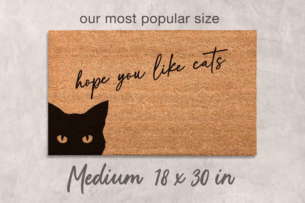 Funny Cat Doormat: 'Hope You Like Cats' Welcome Mat