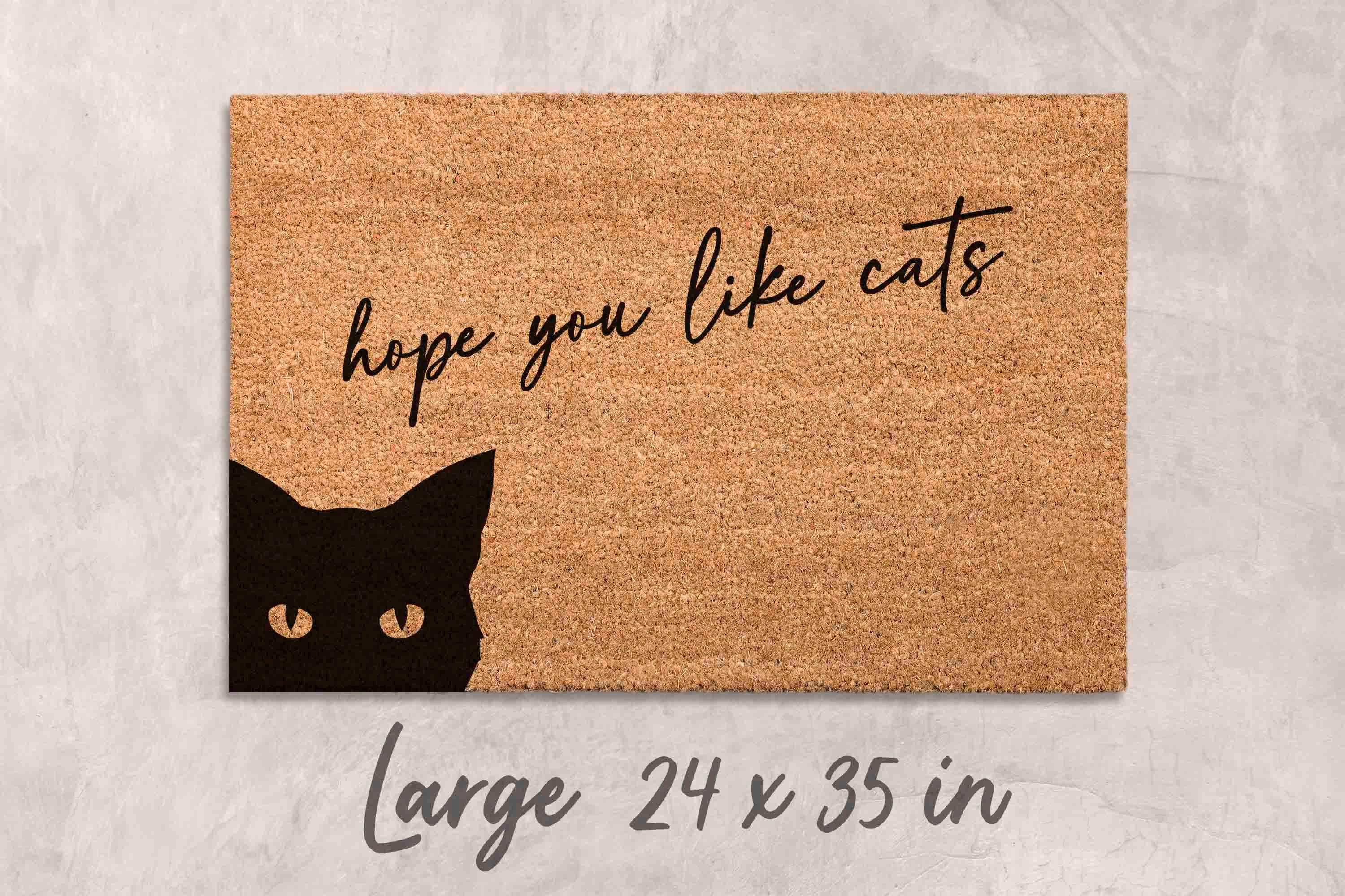 Funny Cat Doormat: 'Hope You Like Cats' Welcome Mat