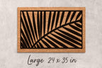 Floral Leaves Doormat: Minimalist Welcome Mat (Natural Coir, Latex Backing)