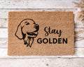 Golden Retriever Doormat: Funny Dog Mat - Natural Coir Fiber