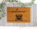Pug Door Mat - Natural Coir with Latex Backing