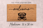 Pug Door Mat - Natural Coir with Latex Backing