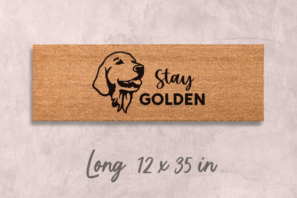 Golden Retriever Doormat: Funny Dog Mat - Natural Coir Fiber