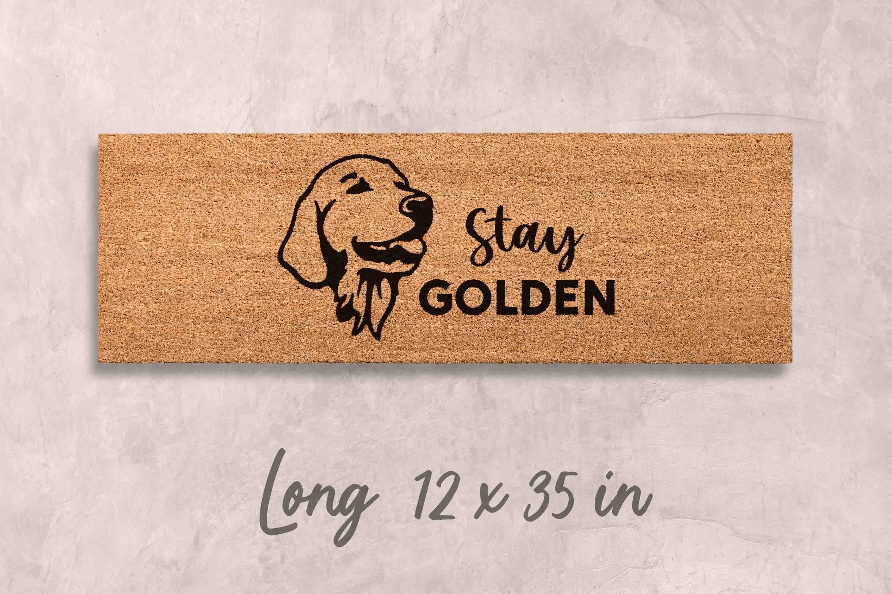 Golden Retriever Doormat: Funny Dog Mat - Natural Coir Fiber