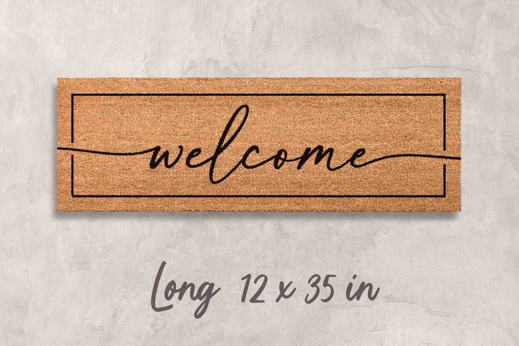 Welcome Doormat: Classic Design (Natural Coir, Latex)