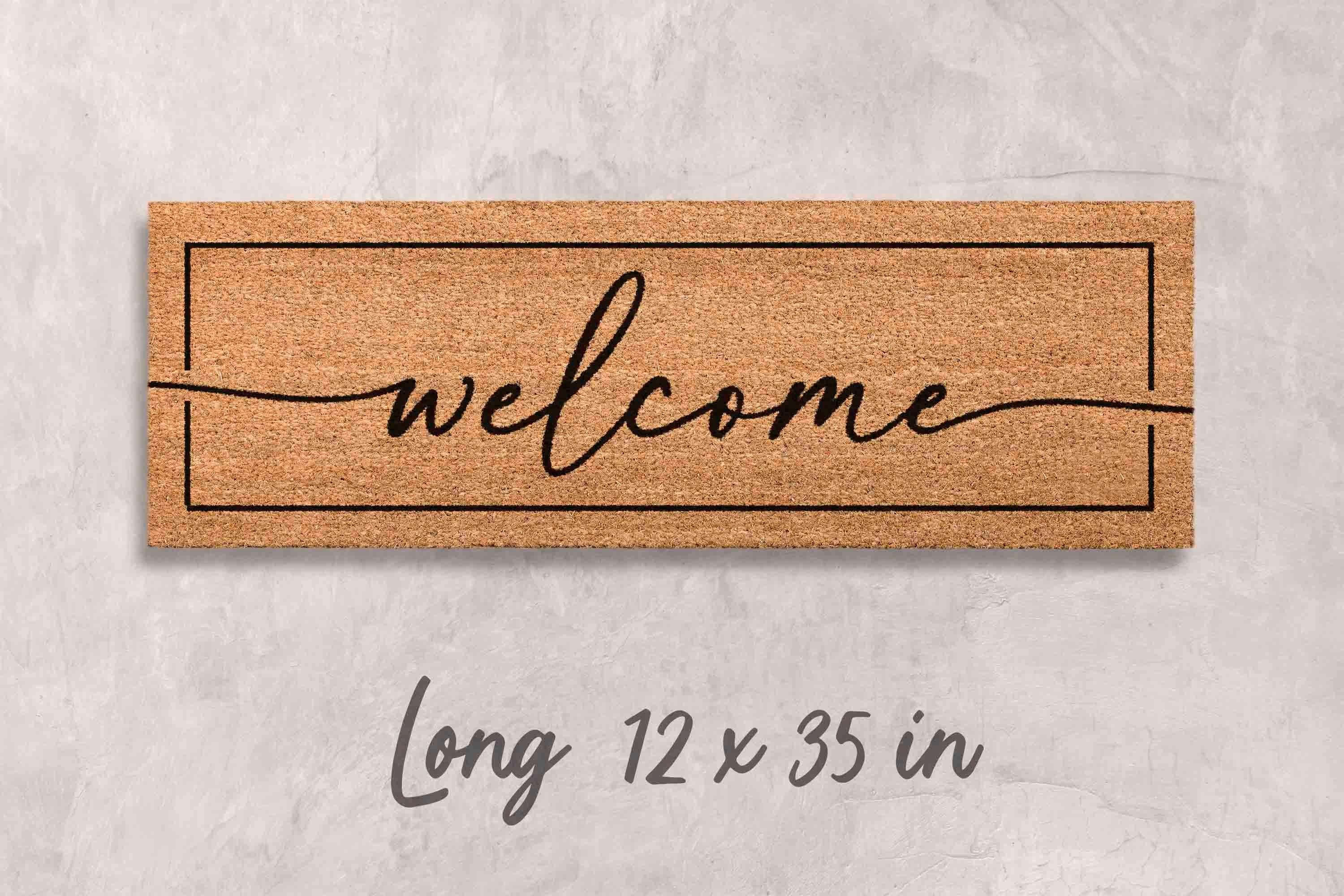 Welcome Doormat: Classic Design (Natural Coir, Latex)