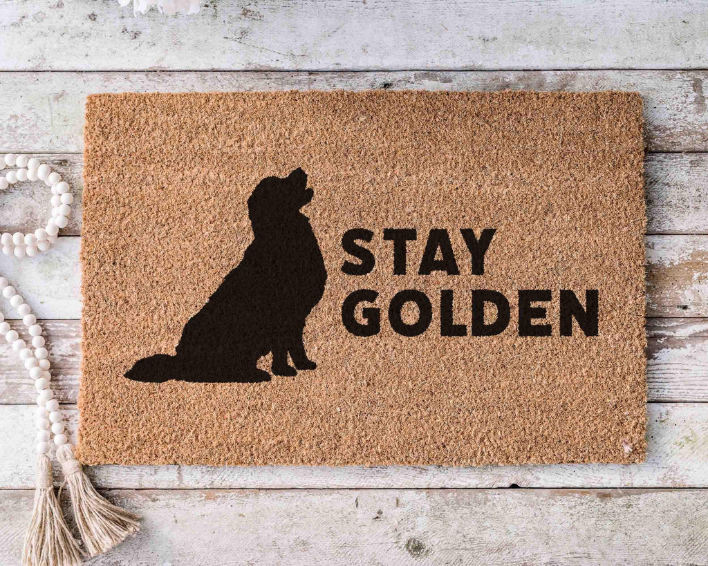 Funny Golden Retriever Doormat - Custom Dog Lover Welcome Mat