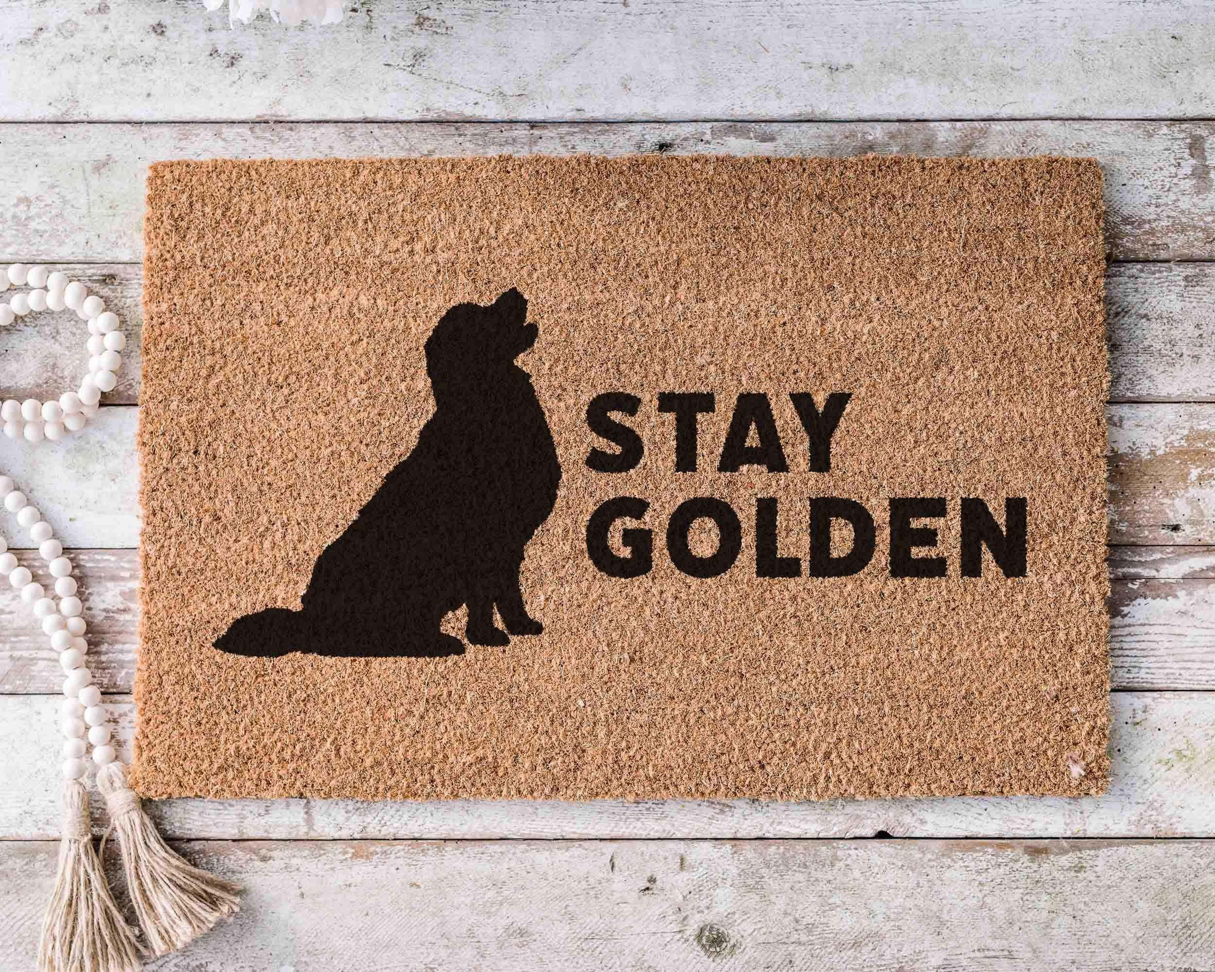 Funny Golden Retriever Doormat - Custom Dog Lover Welcome Mat