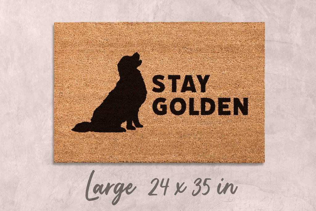 Funny Golden Retriever Doormat - Custom Dog Lover Welcome Mat
