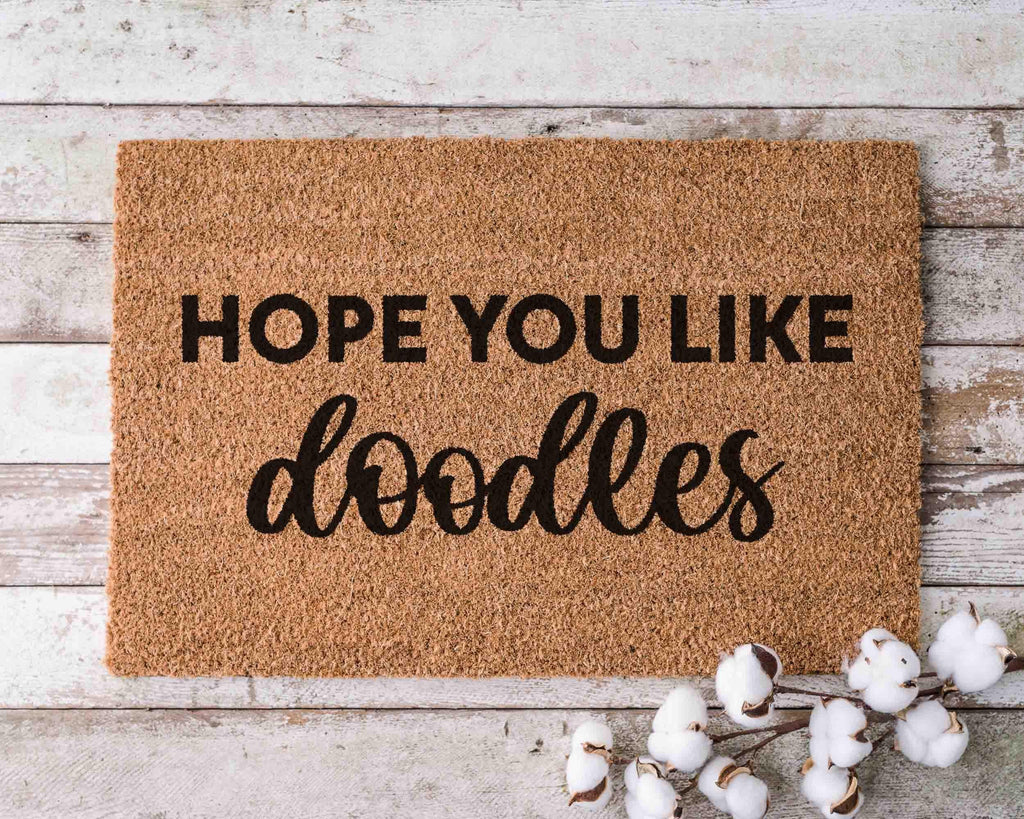 Doodle Doormat: Unique Dog Owner Gift (Natural Coir, Latex)