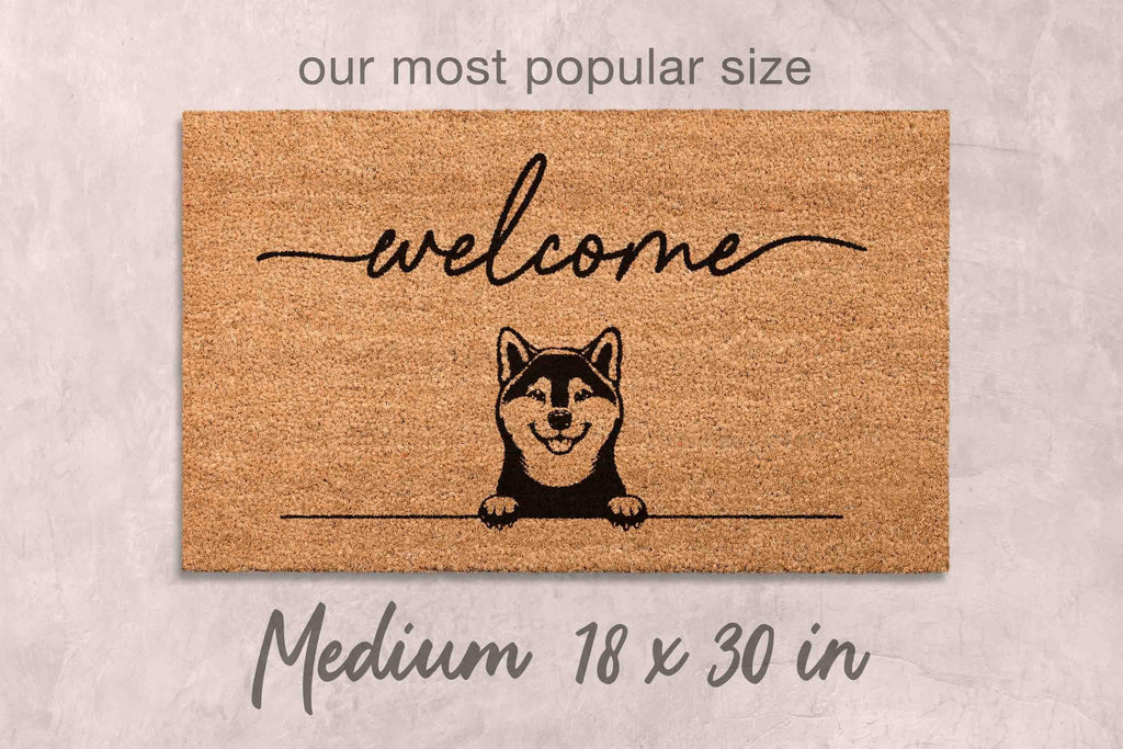Shiba Inu Door Mat: Cute Dog Design (Natural Coir, Latex)
